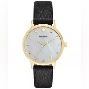 Kate Spade Black Mother Of Pearl and gold wristwatch
